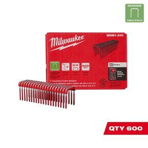 Milwaukee 3/4 in. W X 1 in. L Insulated Crown Cable Staples 600 pk Red